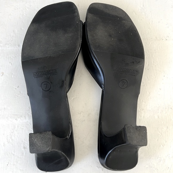 Expressions Footwear Black Mule Heels - Picture 5 of 5